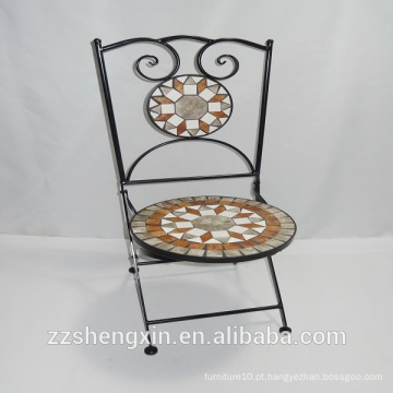 Cadeira de mosaico em metal / cadeira de jardim em mosaico